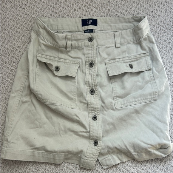 GAP Women's Cream Button-Front Cargo Skirt - Picture 1 of 4